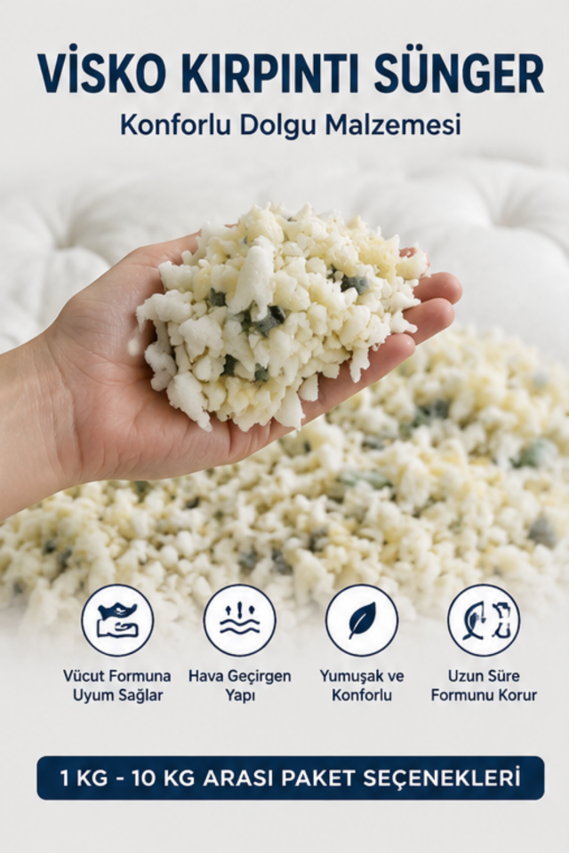 Visko Kırpıntı Sünger 1-10 KG | Visco Sünger Minder, Yastık ve Puf İçin