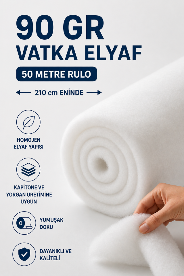 90 Gr 210 cm Eninde Vatka Elyaf (50 Metre Rulo)