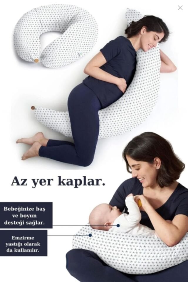 XL Emzirme Yastığı ve Hamile Yastığı 200x70 cm | Bebek Destek Minderi